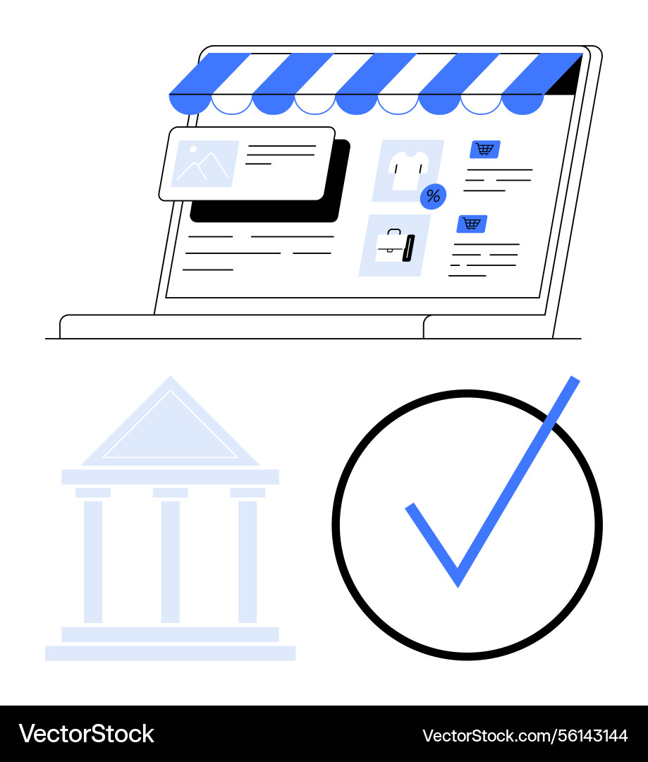 Online store platform with secure payment Vector Image