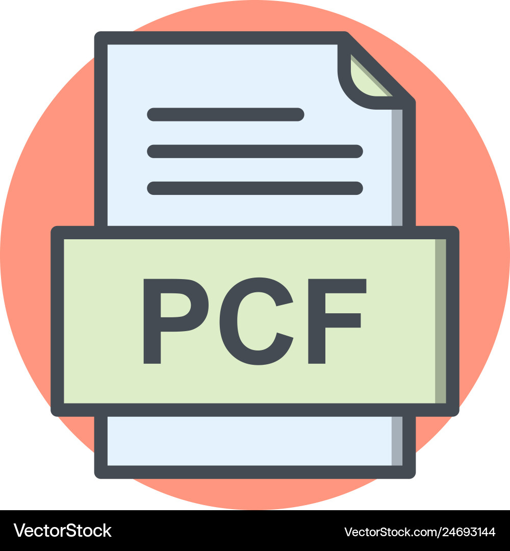 Pcf file document icon vector image
