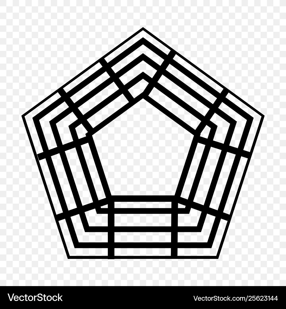 Pentagonal Geometry Icon Vector Image