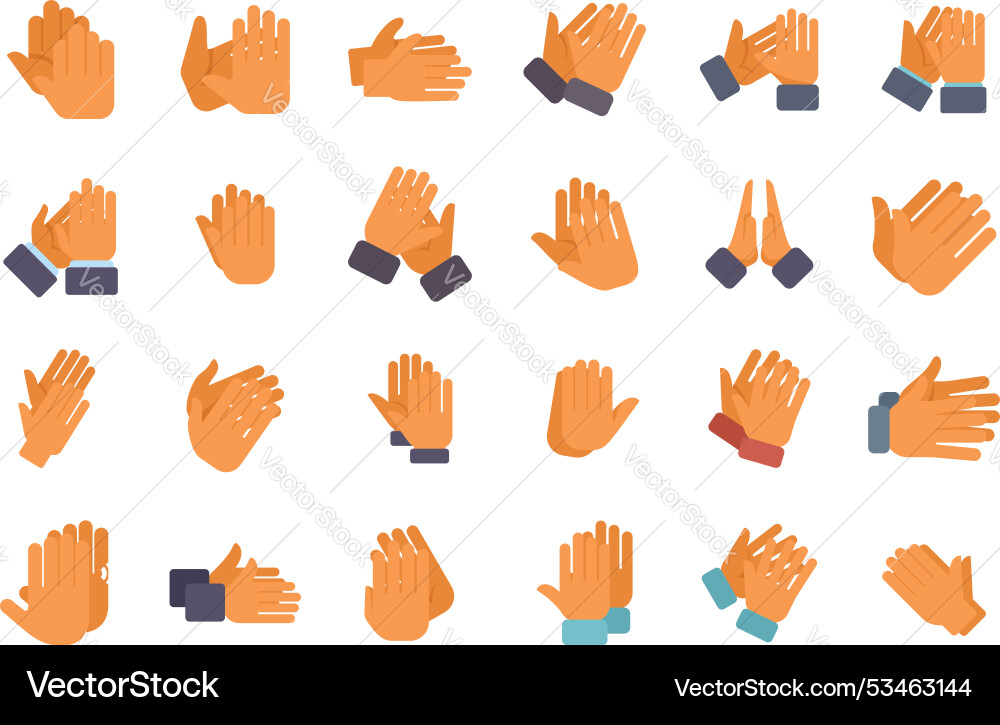 People clapping hands gestures showing different People clapping hands gestures showing different Vector Image