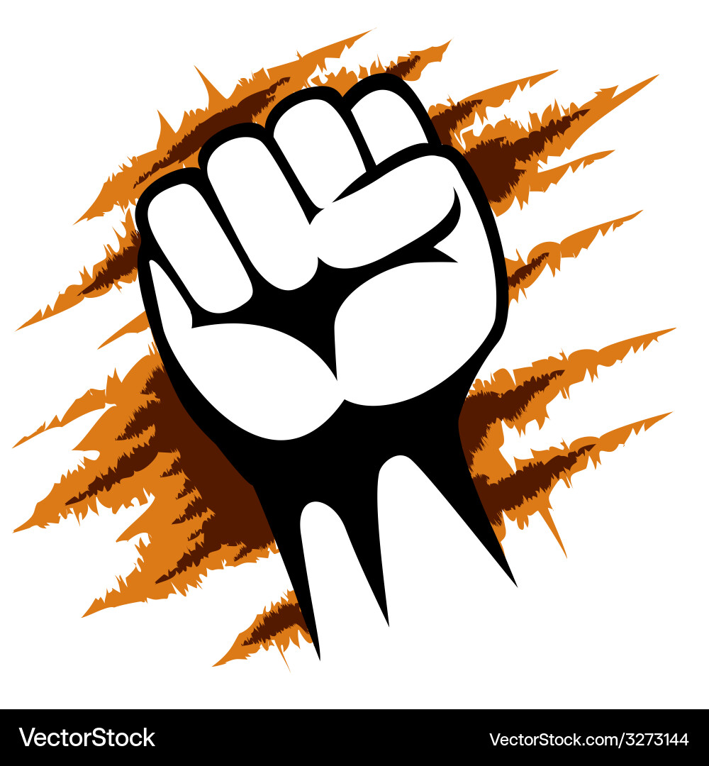 Raised fist poster template graphic design vector image