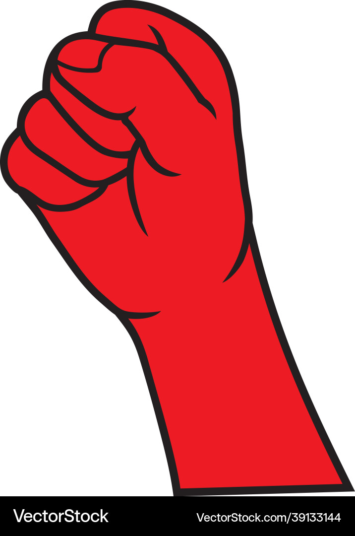 Red revolution fist Red revolution fist Vector Image