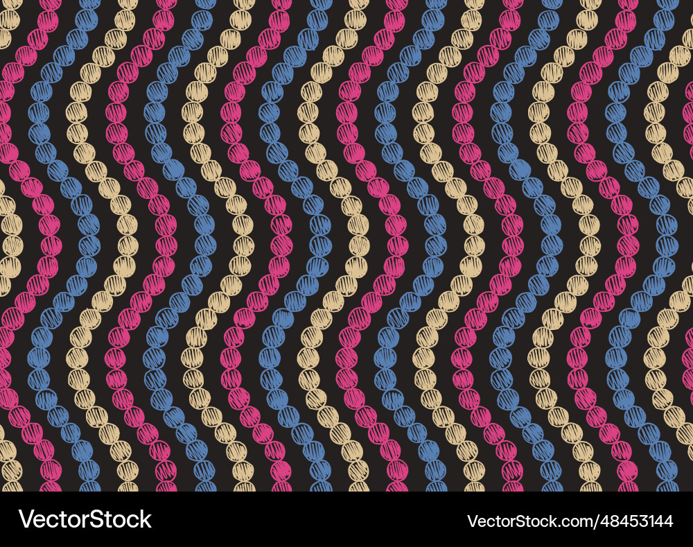 Seamless pattern with circles linear freehand Seamless pattern with circles linear freehand vector image
