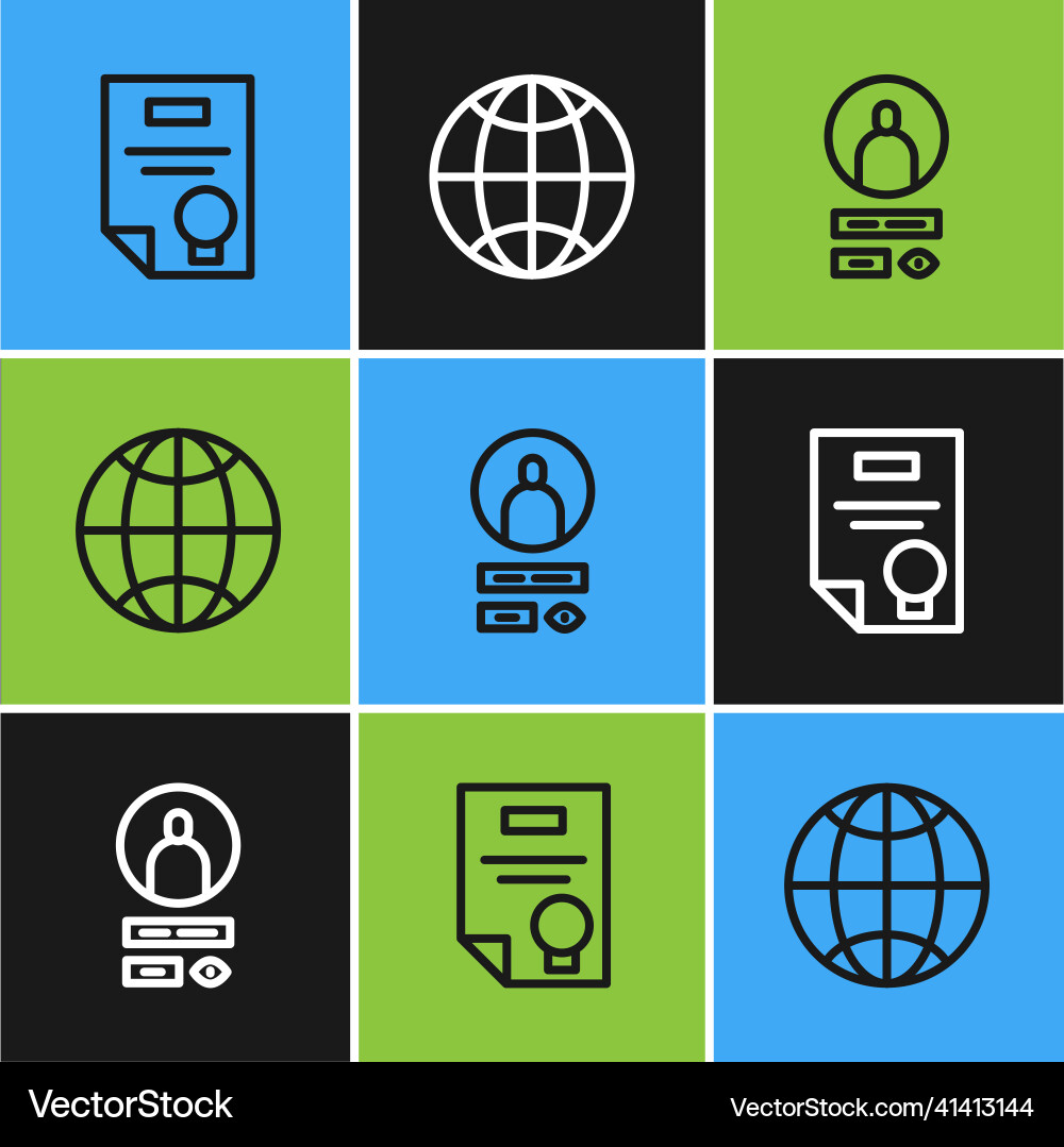 Set line certificate template create account Set line certificate template create account vector image
