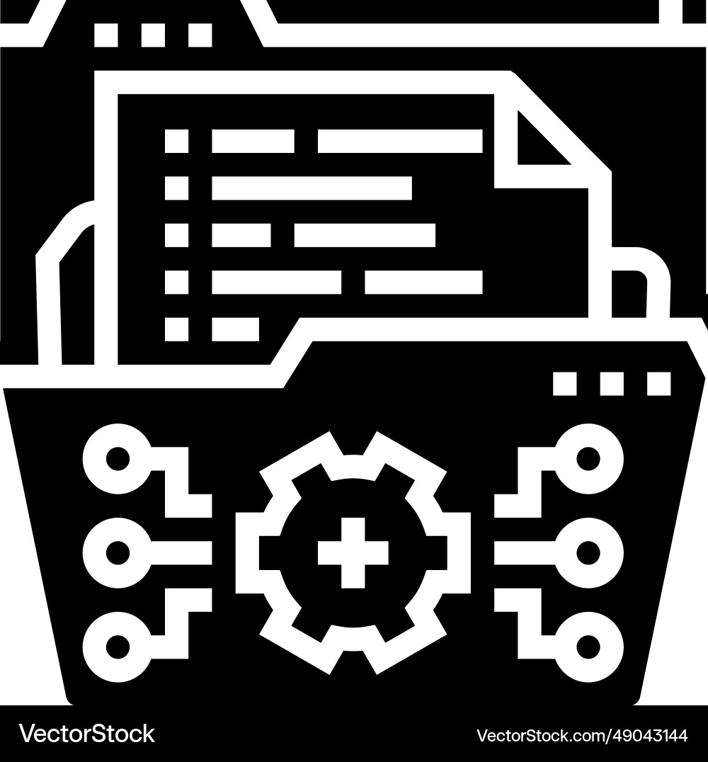 System documentation analyst glyph icon System documentation analyst glyph icon vector image
