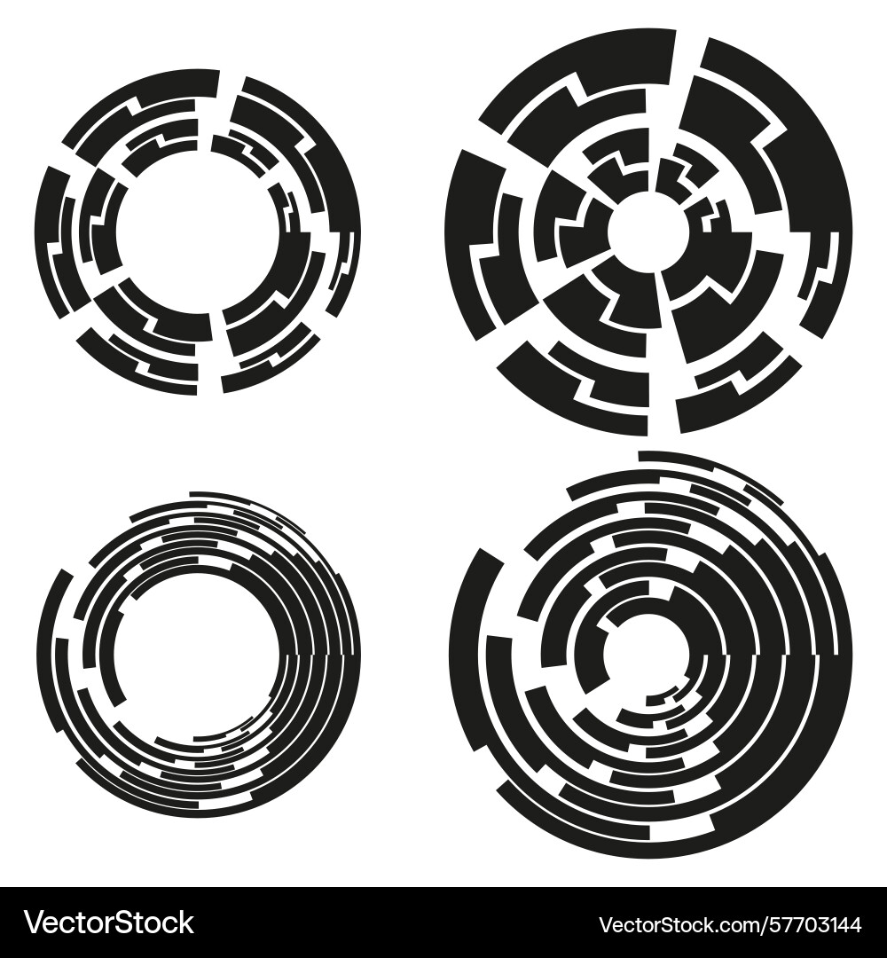 Tech ring icon segment circle pattern futuristic Tech ring icon segment circle pattern futuristic vector image