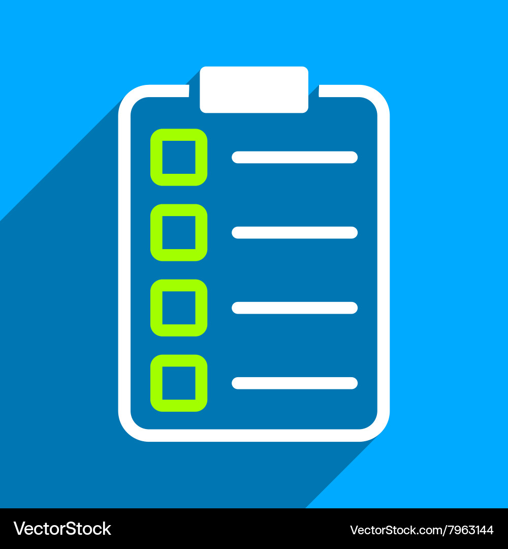 Test form flat square icon with long shadow vector image