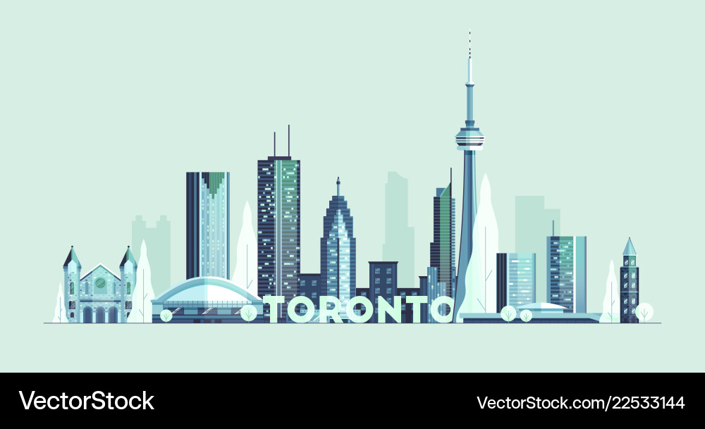 Toronto skyline canada big city silhouette Toronto skyline canada big city silhouette vector image