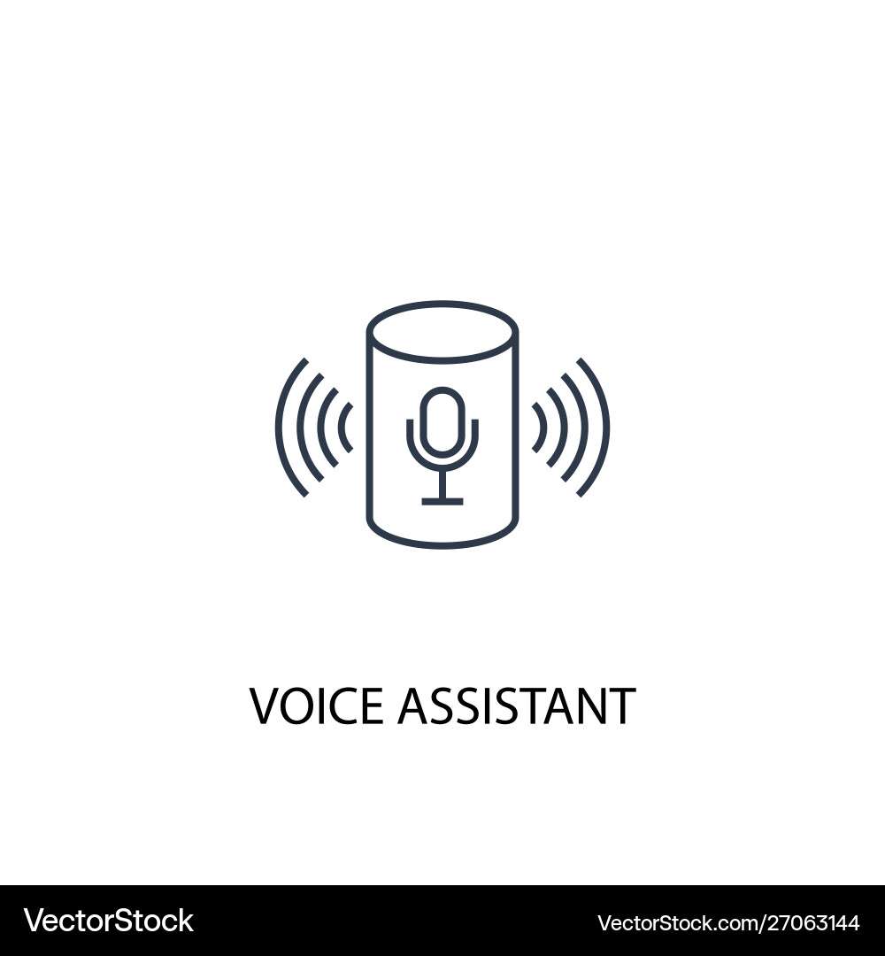 Voice assistant concept line icon simple element vector image