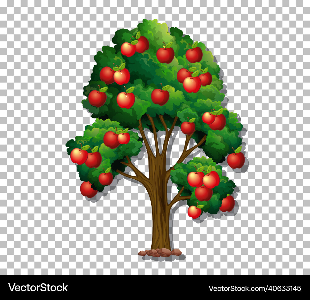 Apple tree on transparent background Apple tree on transparent background vector image