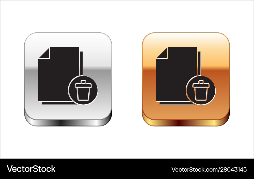 Black delete file document icon isolated on white Vector Image