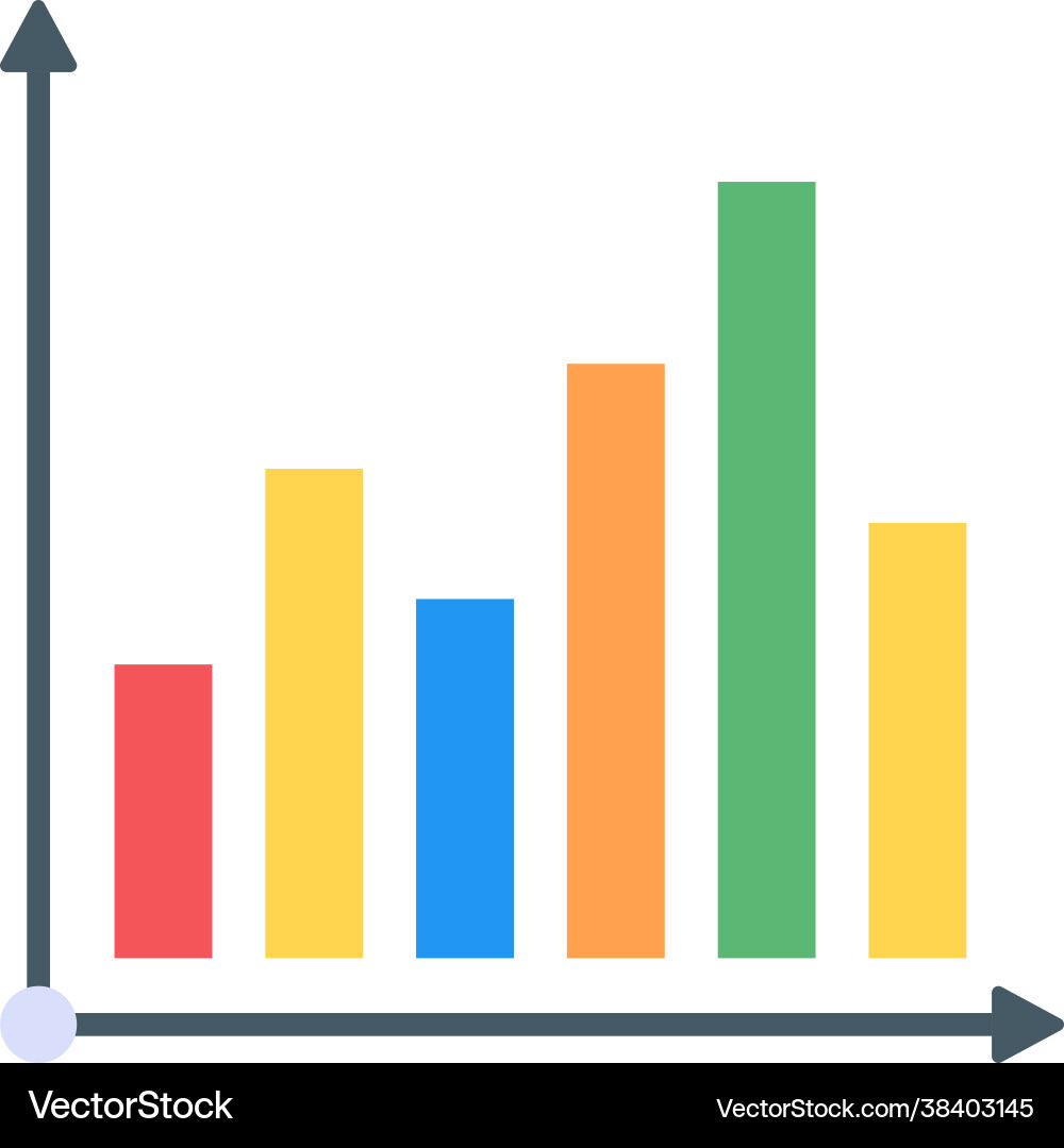 Column Chart Data Visualization Vector Image