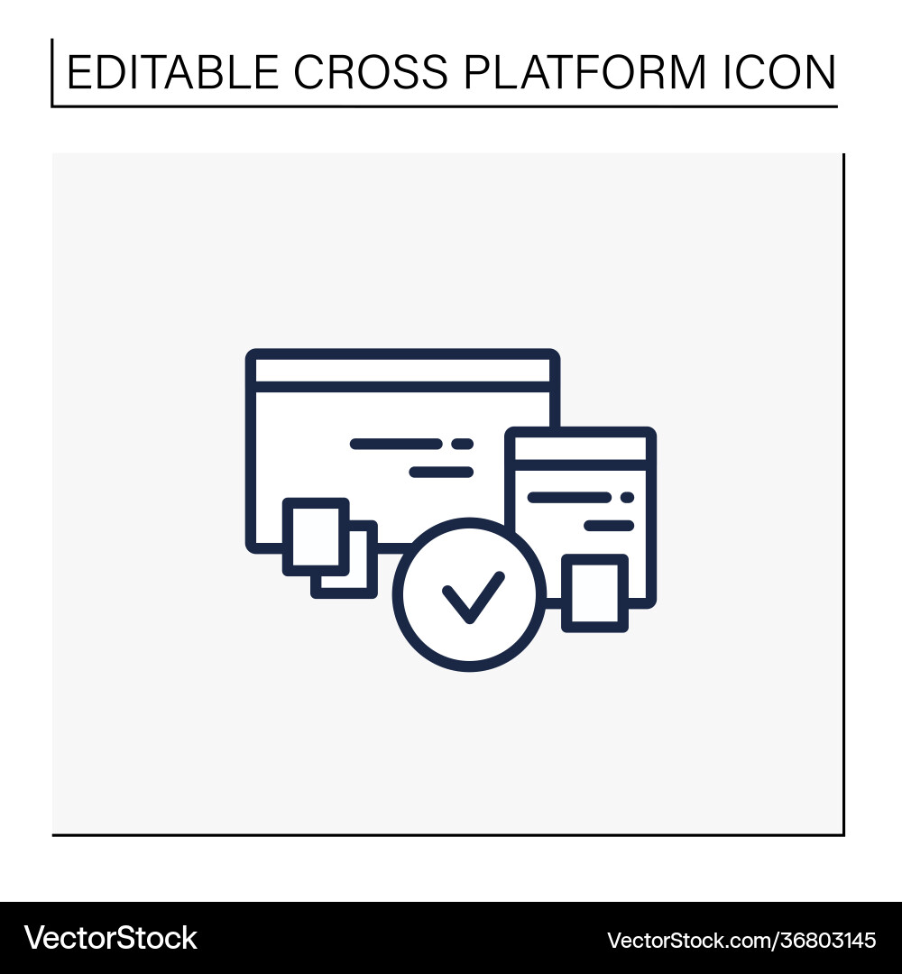 Cross browser compatibility line icon Cross browser compatibility line icon vector image