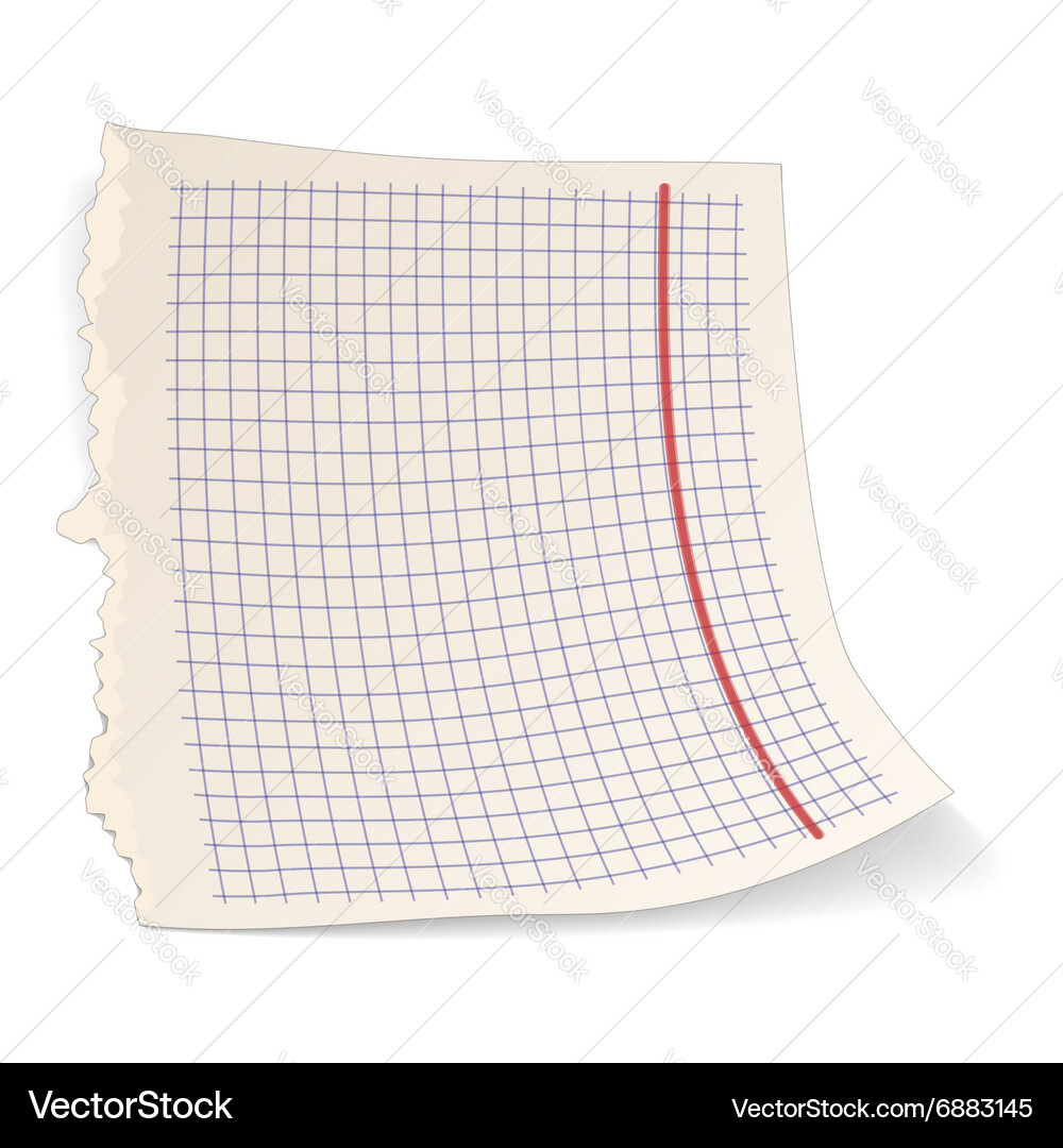 Crossed sheet of notebook vector image