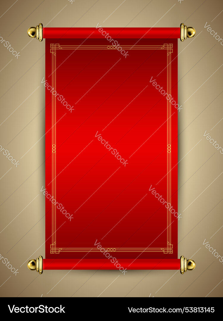 Decorative chinese style scroll design isolated Vector Image