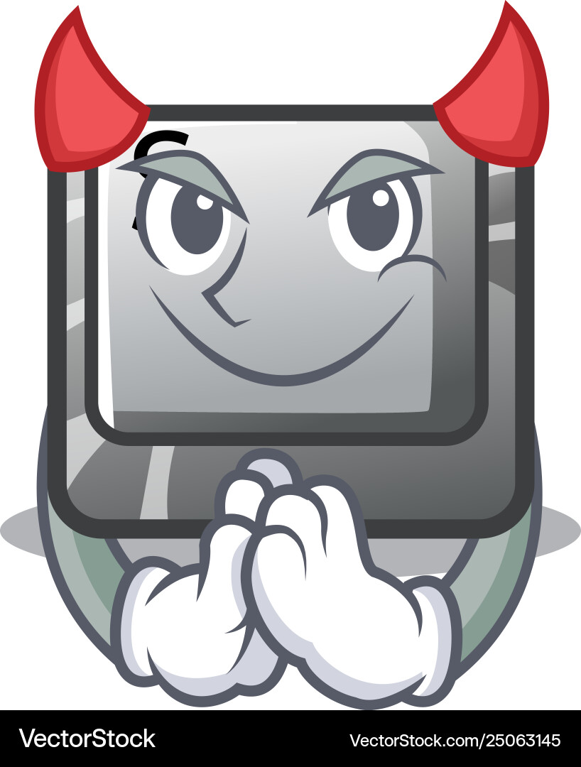 Devil button s on a computer cartoon vector image