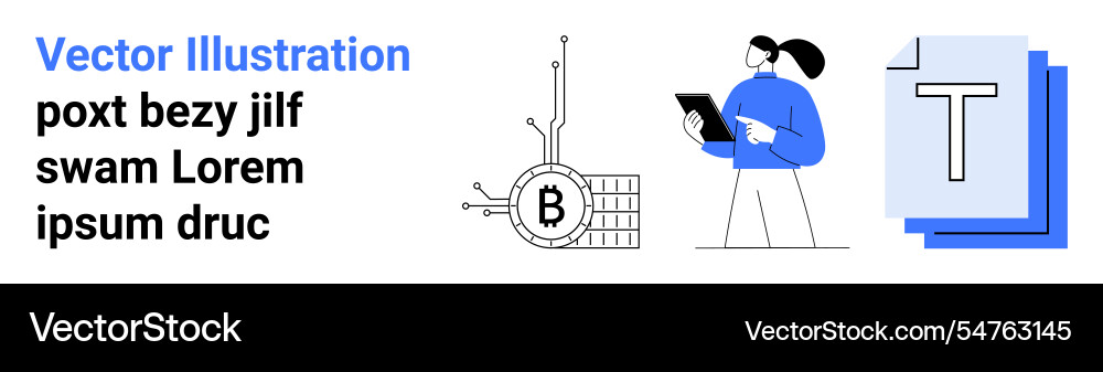 Digital transformation with blockchain documents Digital transformation with blockchain documents vector image