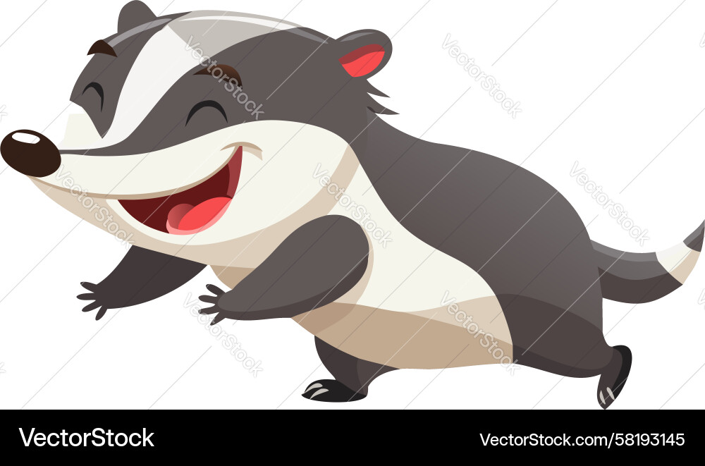 Energetic Running Badger Vector Image