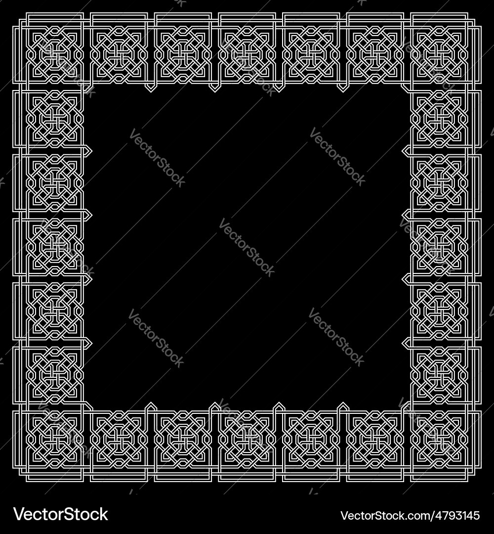 Frame with tangled arabic pattern vector image