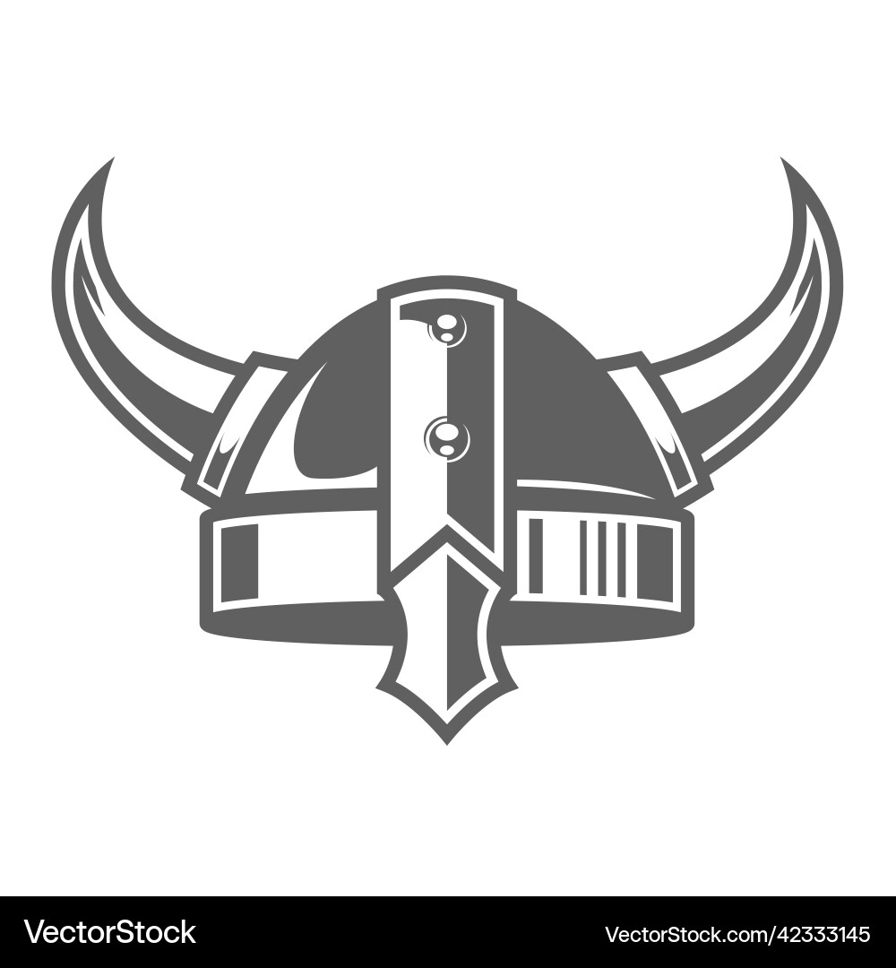 Horned viking helmet icon celtic headpiece old Vector Image