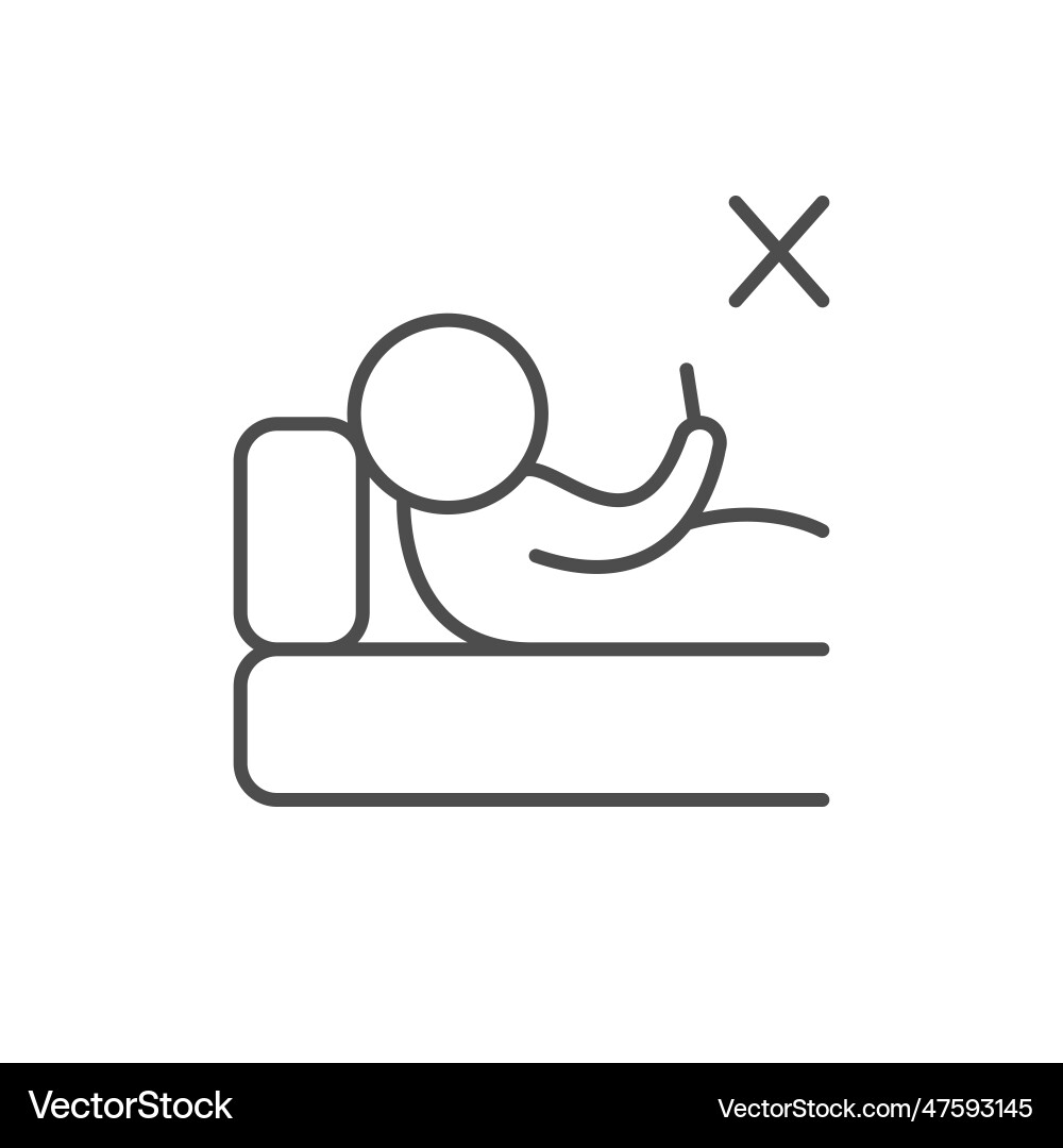 Incorrect lying pose line icon Incorrect lying pose line icon vector image