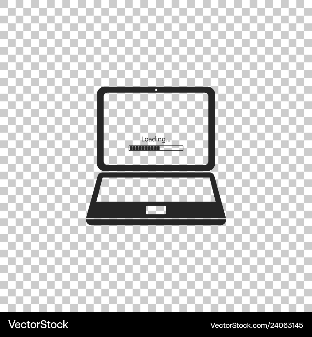 Laptop update process with loading bar icon Laptop update process with loading bar icon vector image