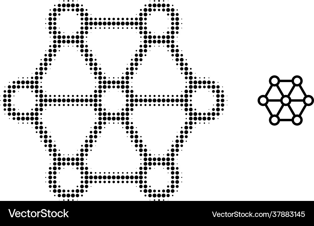 Link system halftone dotted icon Vector Image