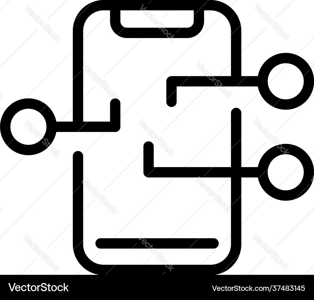 Phone networking icon outline style Phone networking icon outline style Vector Image