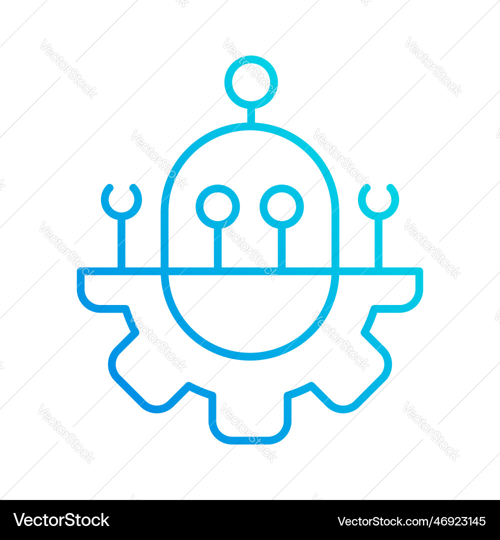 Robot system automation gradient outline icon Vector Image