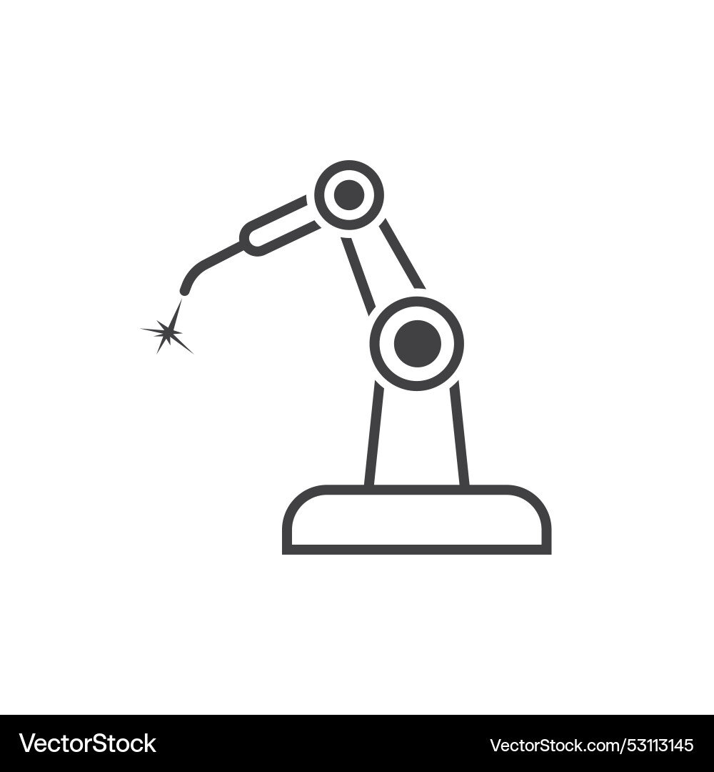 Robotic welding element icon line concept design Robotic welding element icon line concept design Vector Image