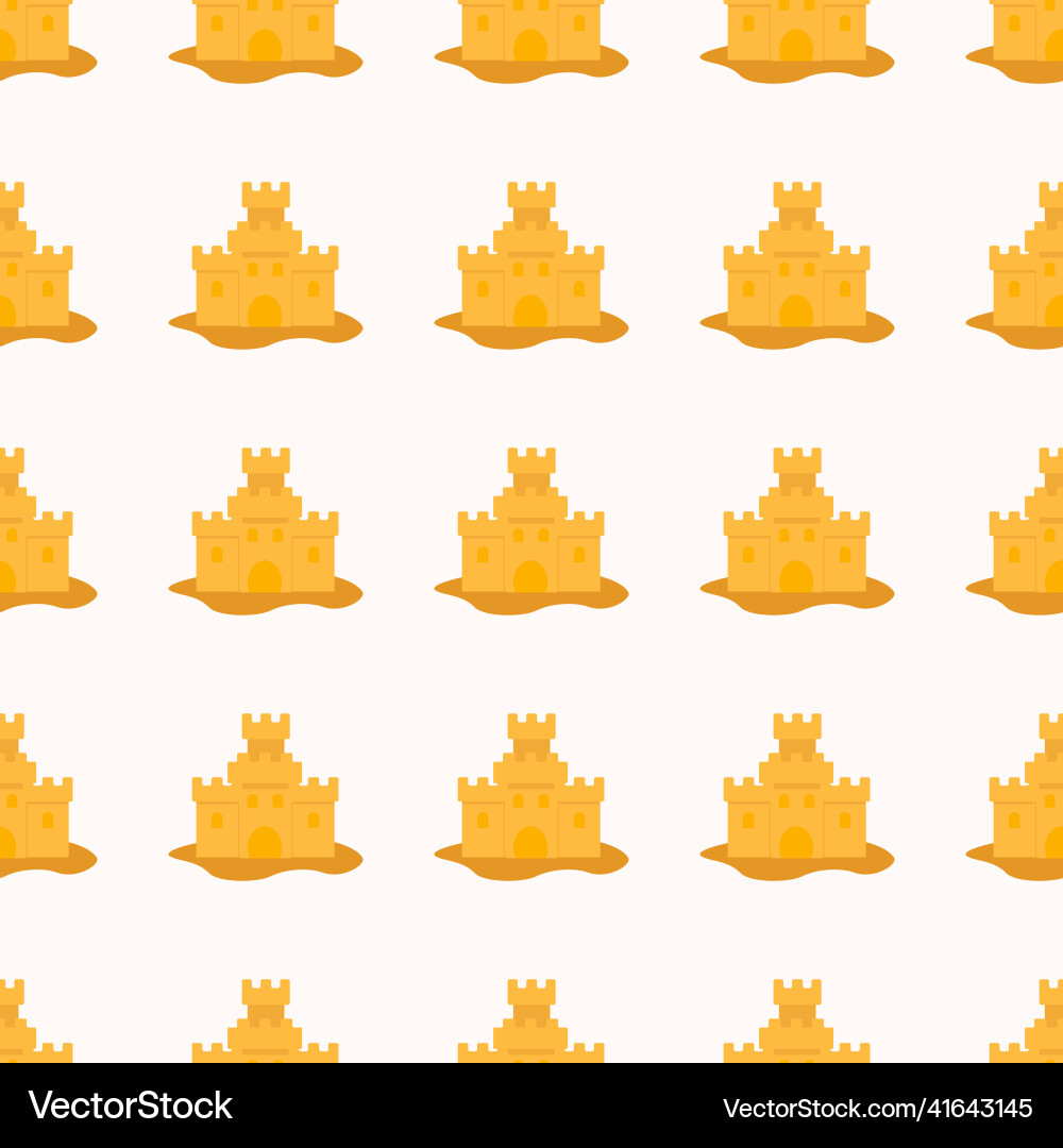 Sand castle pattern on a light background Sand castle pattern on a light background vector image
