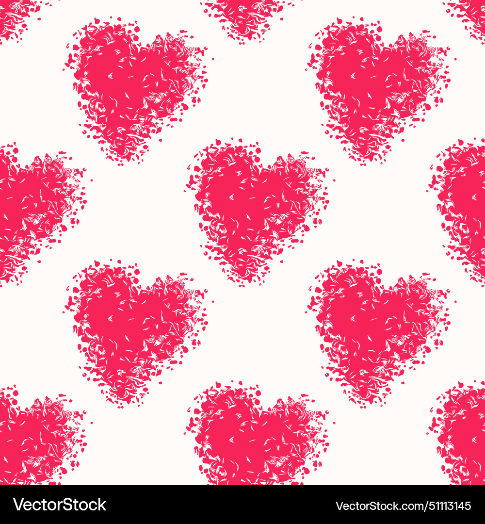 Seamless pattern with hearts in doodle style Vector Image