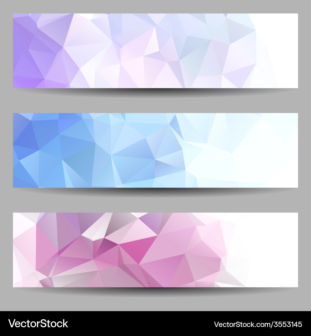 Set of banners with abstract triangles vector image