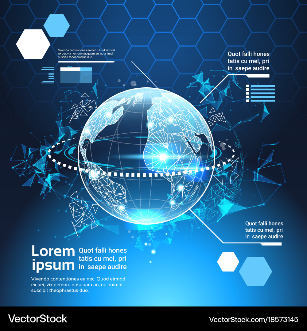 Set of computer futuristic infographic elements vector image