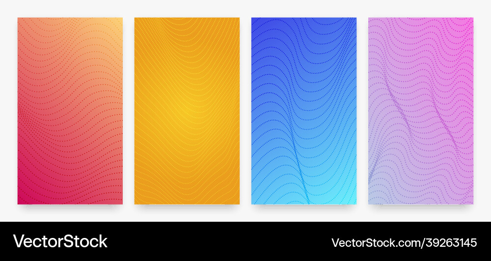 Set of halftone gradient backgrounds with dots Set of halftone gradient backgrounds with dots vector image