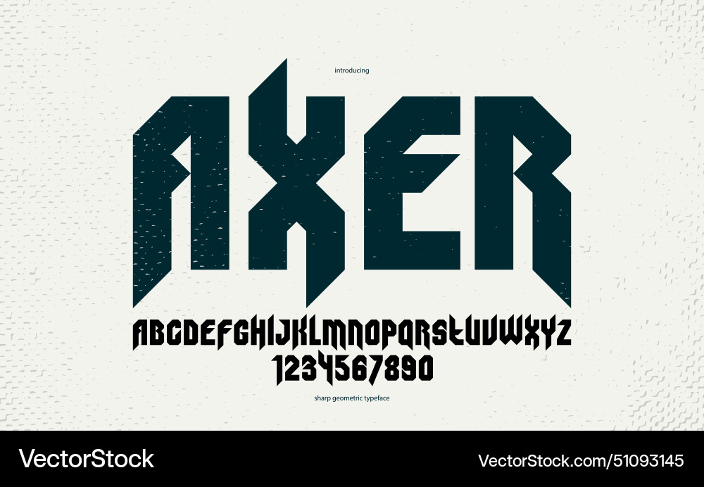 Sharp and bold display font for logo gothic Sharp and bold display font for logo gothic Vector Image