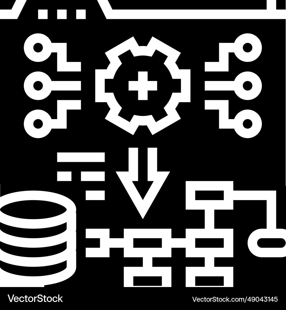 System deployment analyst glyph icon System deployment analyst glyph icon vector image