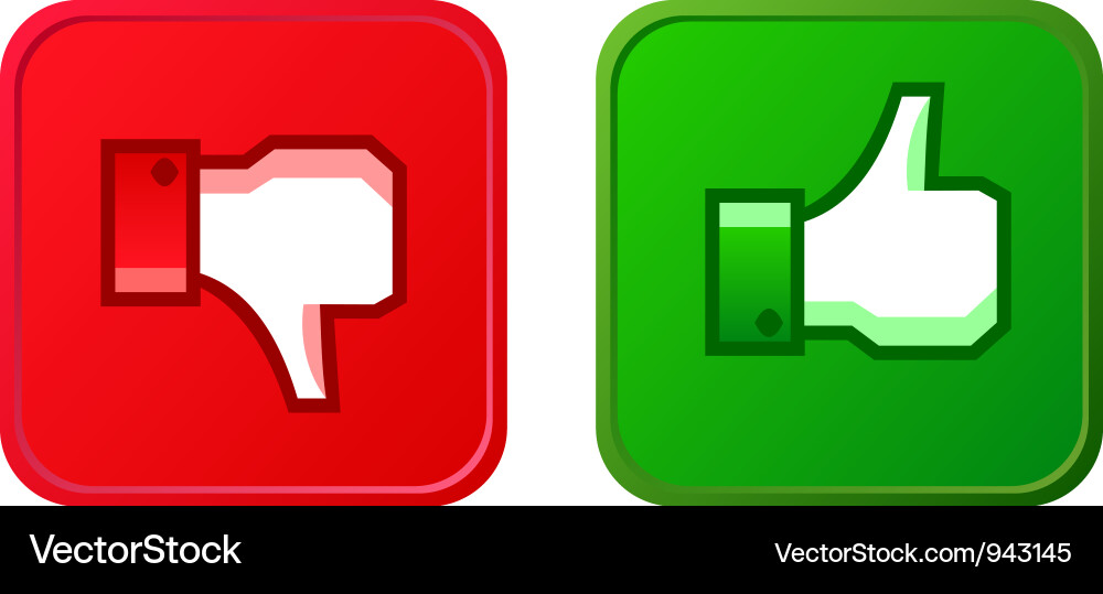 Up and Down Rating Buttons Vector Image