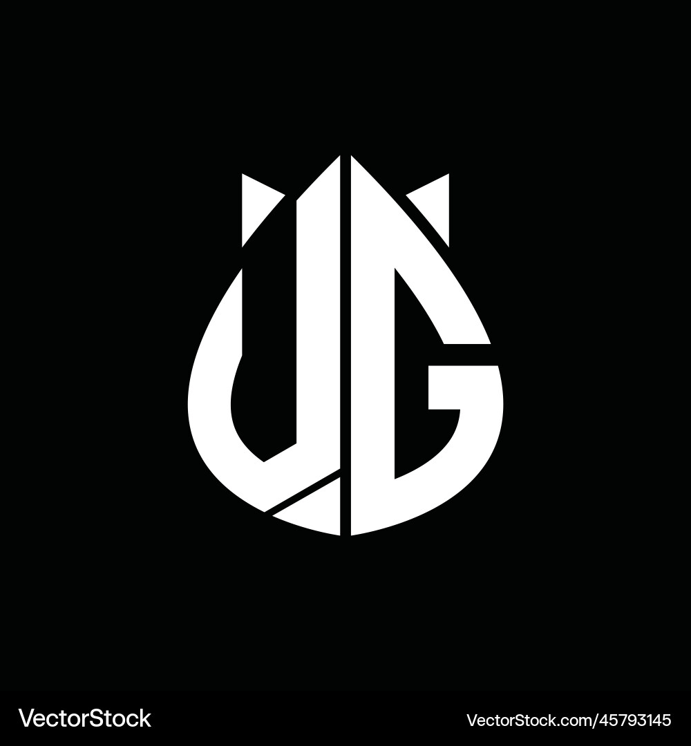 Vg logo monogram drops crown shape images design Vector Image