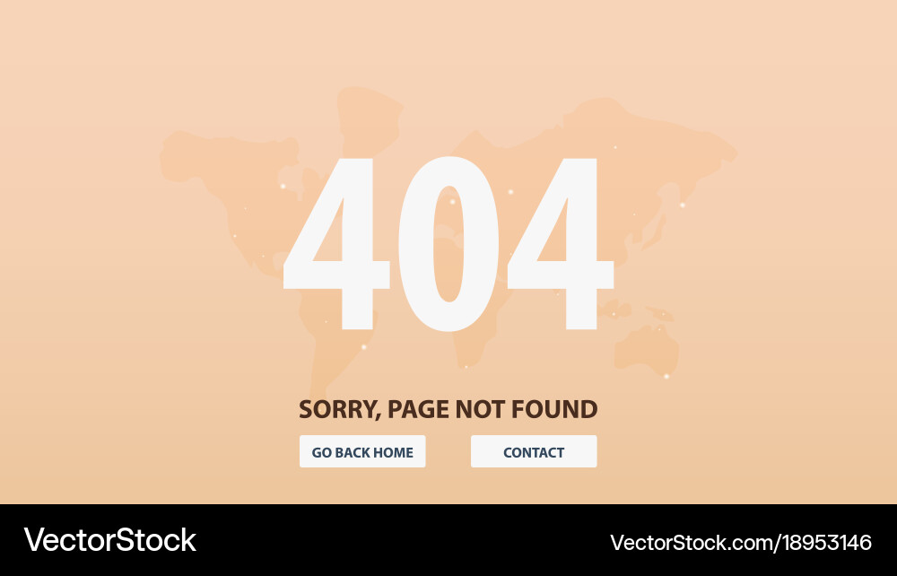 404 error page not found ui ux template Vector Image