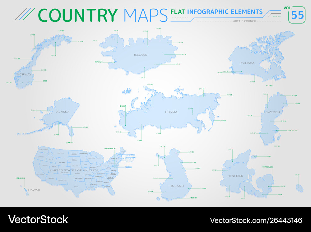 Arctic Council norway iceland canada denmark Arctic Council norway iceland canada denmark vektorbild