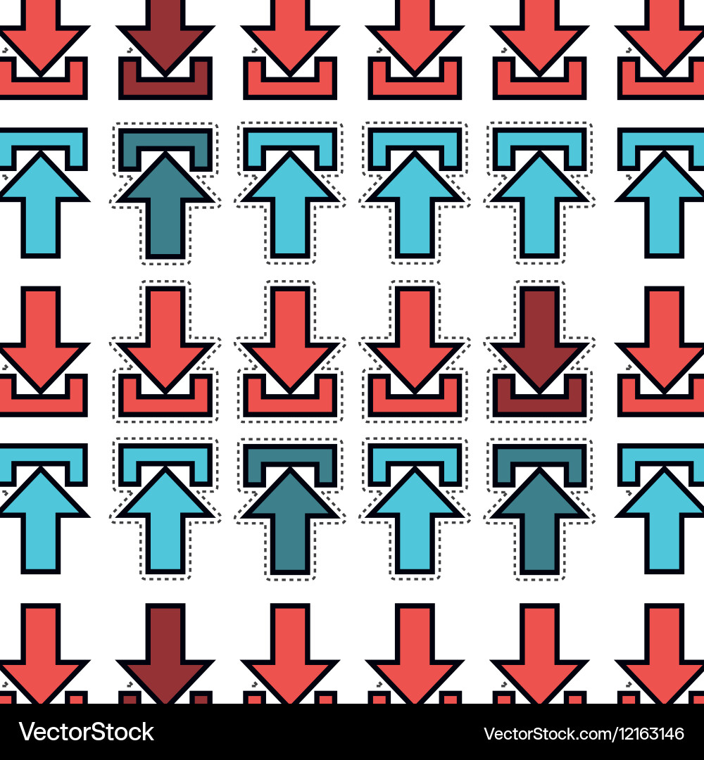 Arrows upload and download pattern vector image