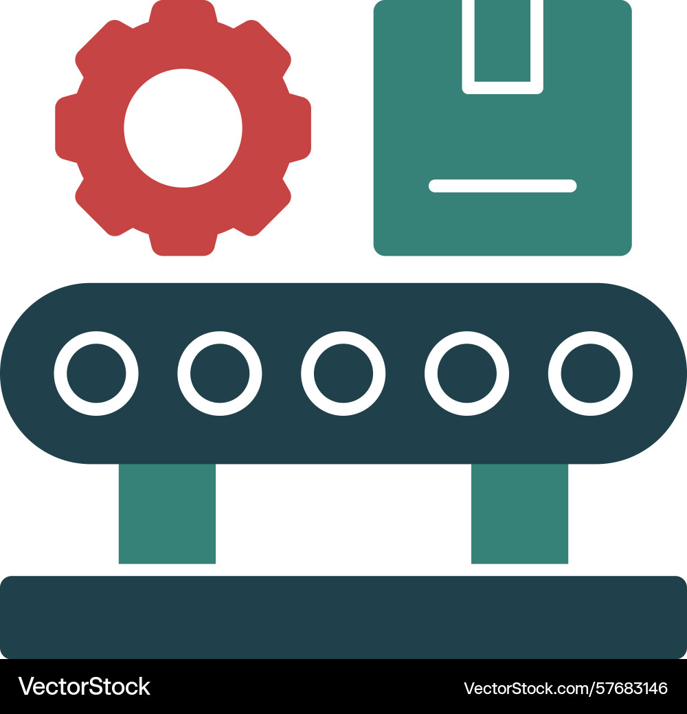 Assembly line glyph multi color icon Vector Image