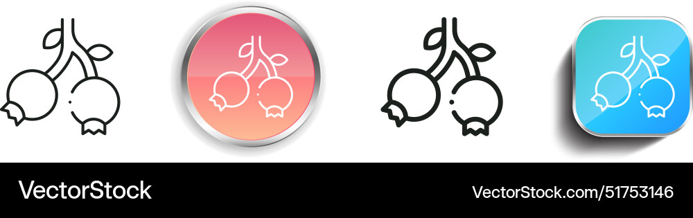 Berries icon thin linear regular and button style Vector Image