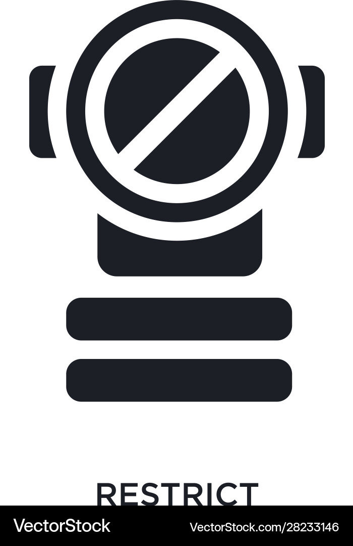 Black restrict isolated icon simple element from Black restrict isolated icon simple element from vector image