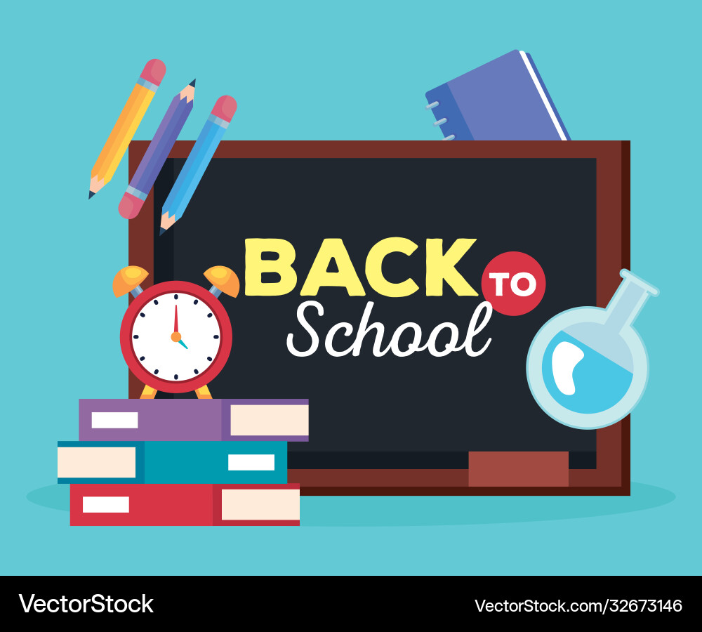 Board books clock and flask design Vector Image