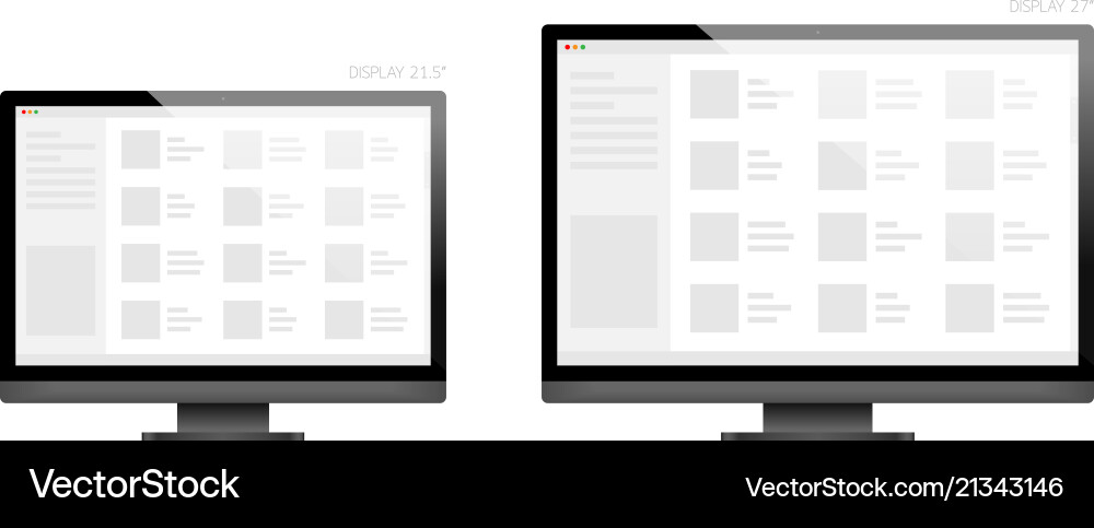 Computer desktop black design display size vector image