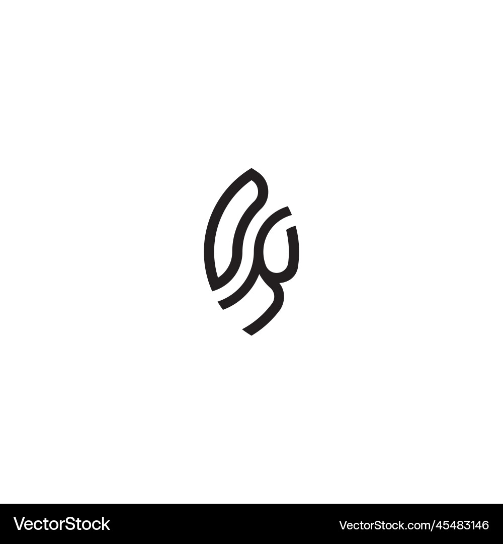 Dk leaf shape line initial concept with high Dk leaf shape line initial concept with high Vector Image
