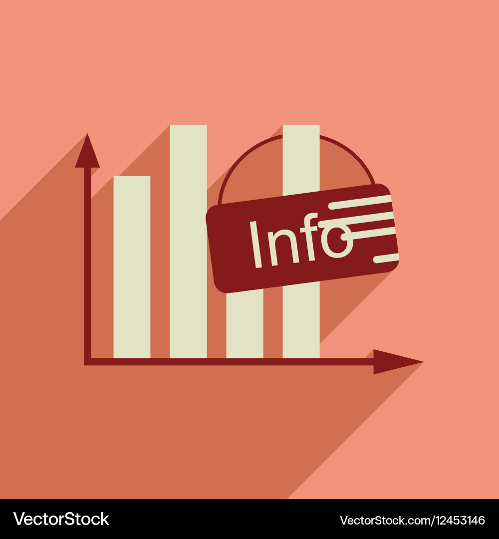 Flat web icon with long shadow information graph vector image