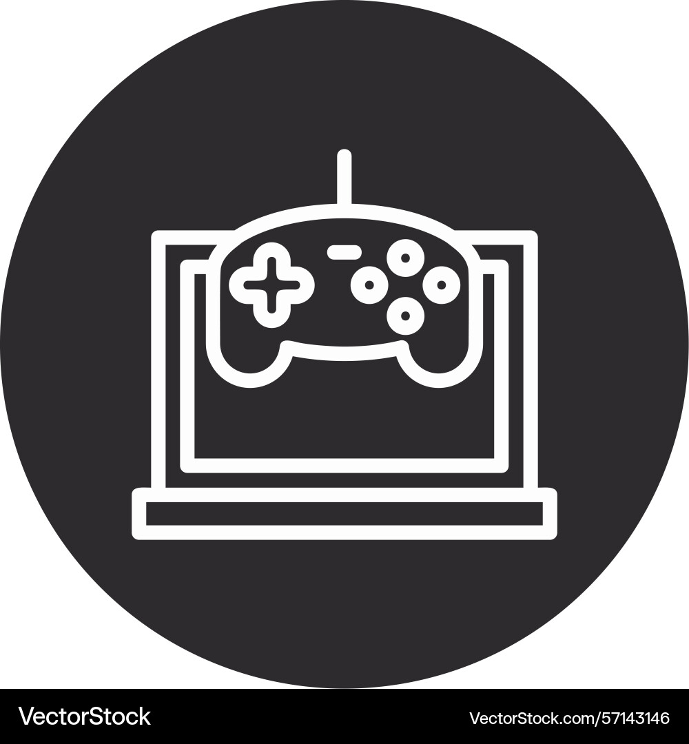 Game controller inverted circle black Vector Image